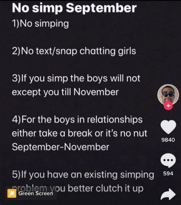 Latest Trend: Who Created No Simp September? Urban Dictionary Meaning Explained
